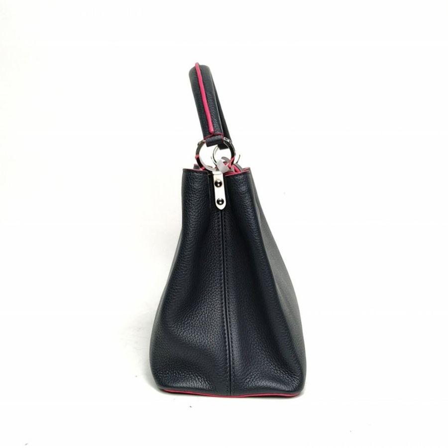 LOUIS VUITTON Capucines中號36黑色牛皮革銀扣2014肩背包-1