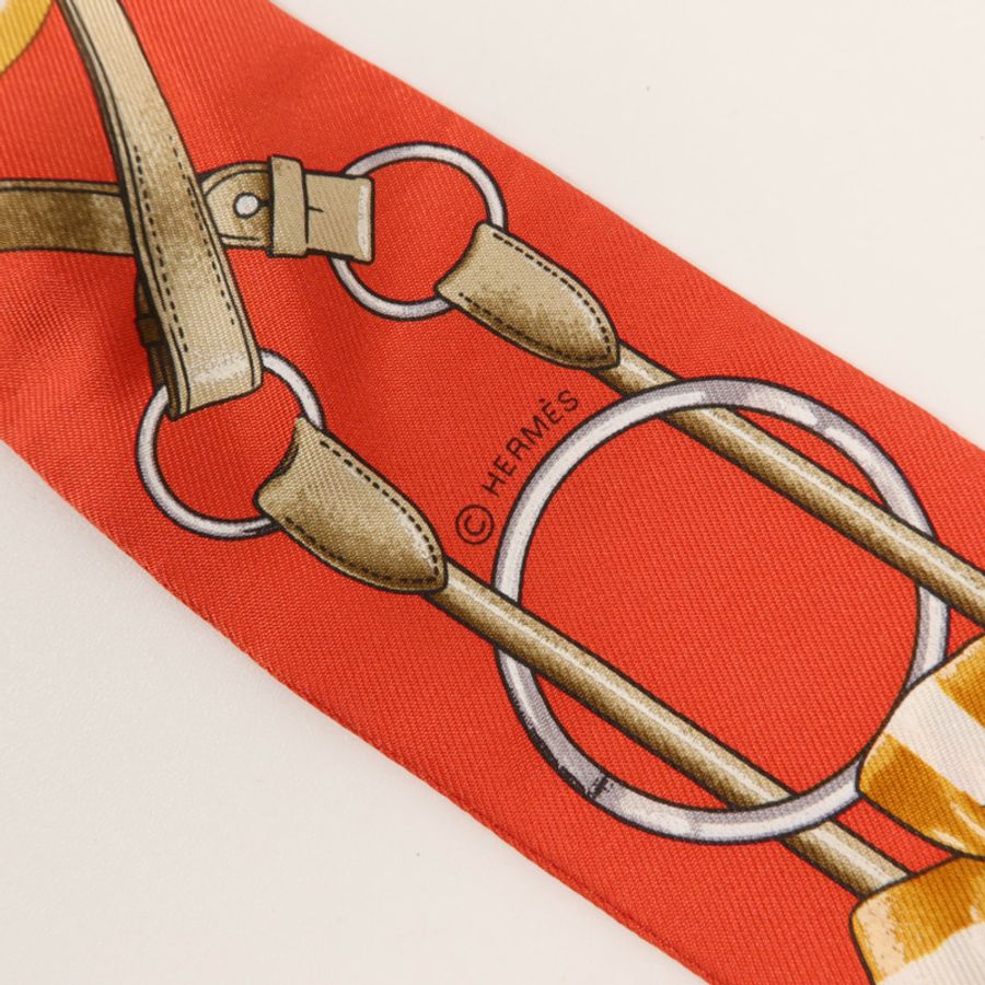 HERMES 絲質Twilly絲巾-5
