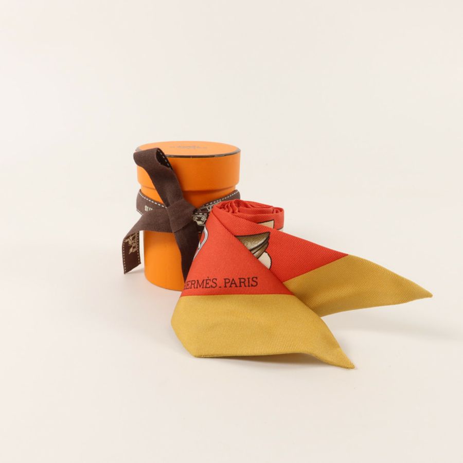 HERMES 絲質Twilly絲巾-8