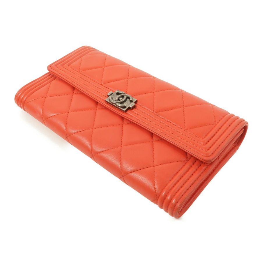 CHANEL 羊皮皮革Boy Long Wallet長錢包-4