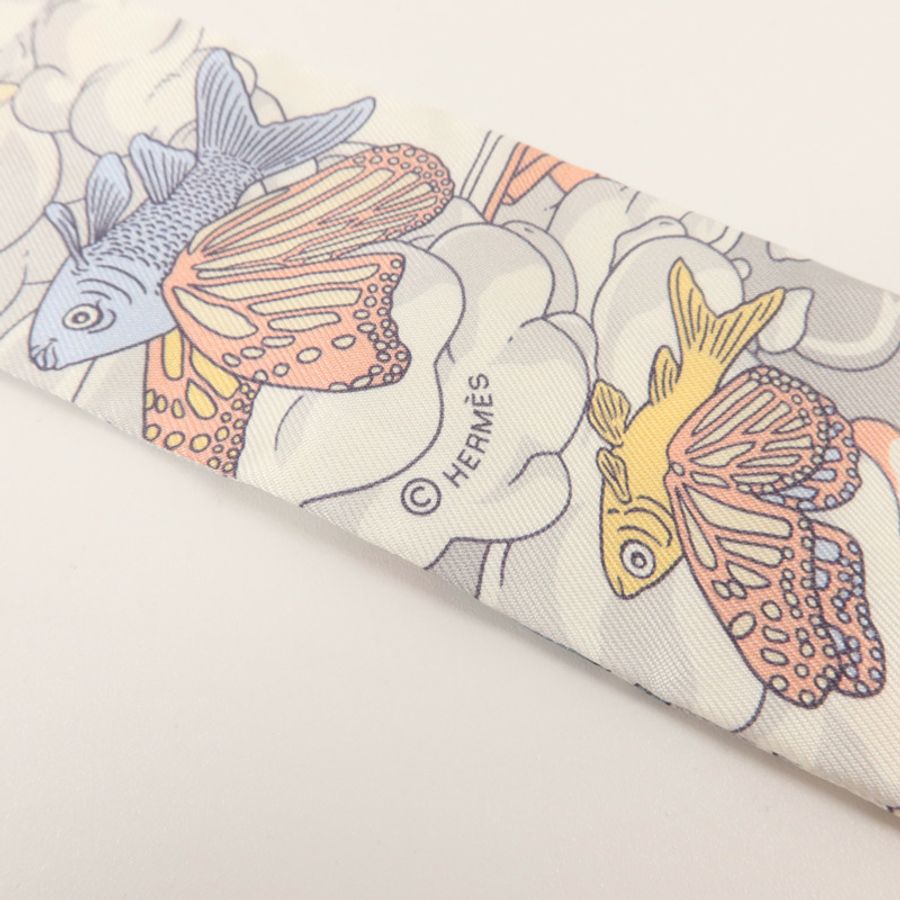 HERMES 絲質Twilly絲巾-5
