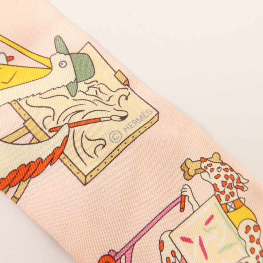 HERMES 絲質Twilly絲巾-5