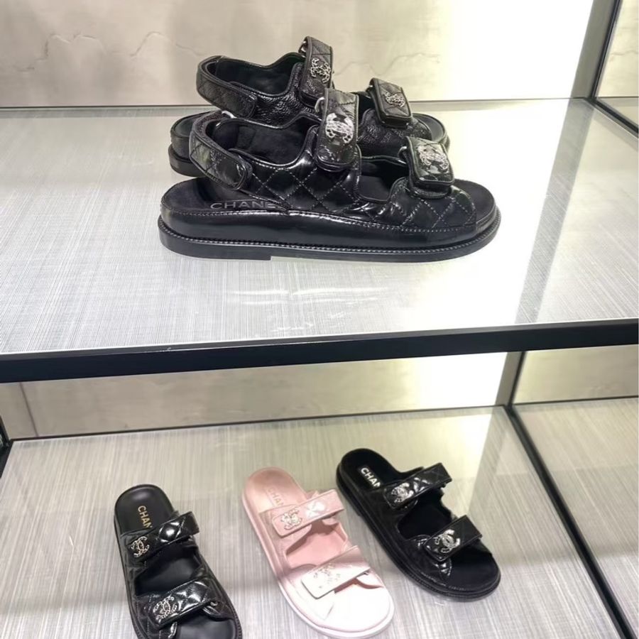 Chanel 經典爆款/黑金編織皮穿鍊❤️涼鞋39-40.5-2