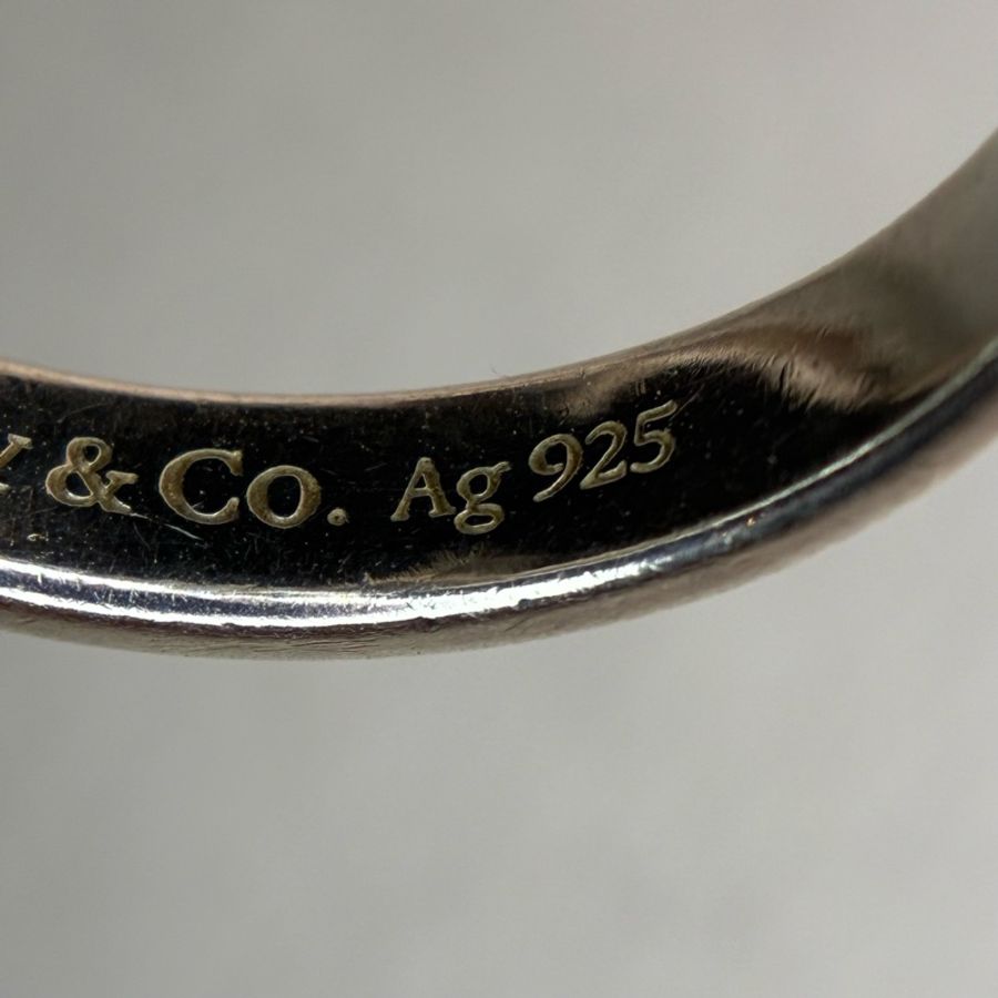 Tiffany & Co/蒂芙尼  銀色戒指，經典圓環設計 97新 戒圈13-4