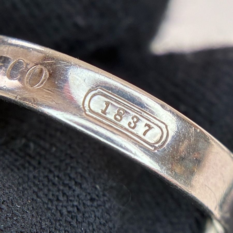 Tiffany & Co/蒂芙尼  銀色戒指，經典圓環設計 97新 戒圈13-8