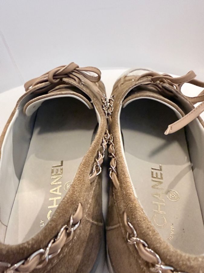 Chanel✨26C AG47005 麂皮拼接鏈條樂福鞋休閒鞋 #38C-16
