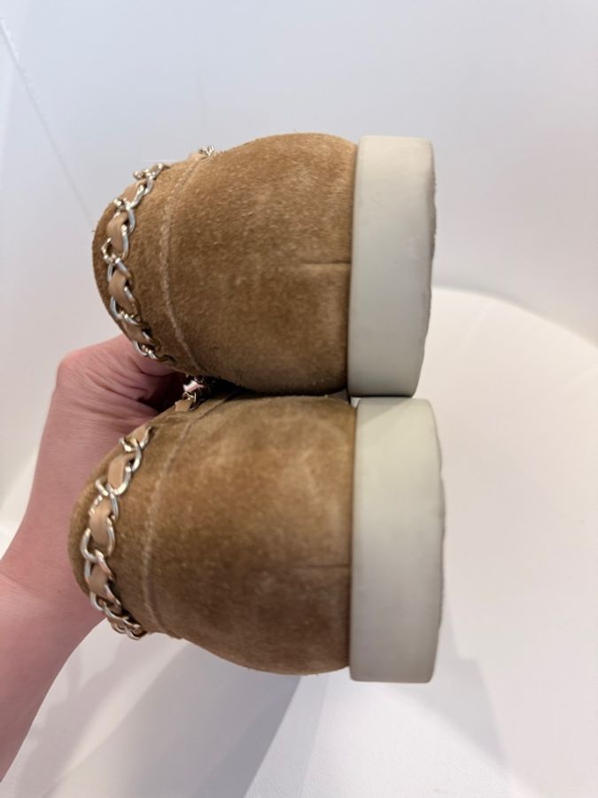 Chanel✨26C AG47005 麂皮拼接鏈條樂福鞋休閒鞋 #38C-18