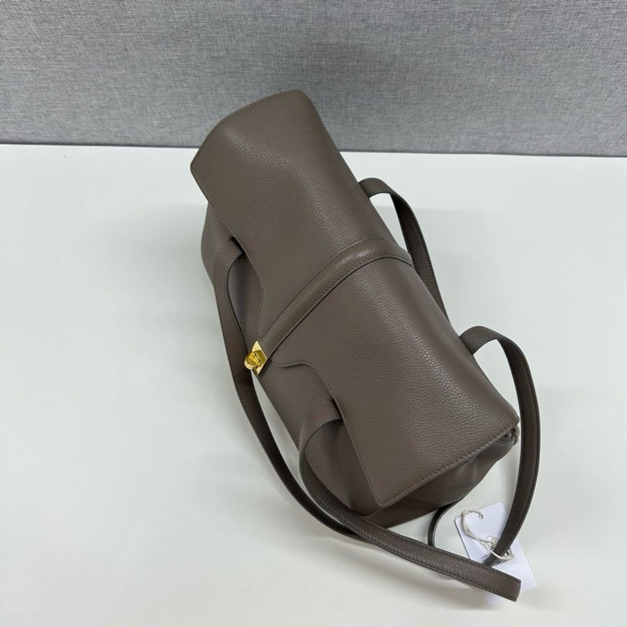 Celine賽琳經典郵差包soft16大象灰牛皮 單肩包 尺寸：33*15*23cm-4