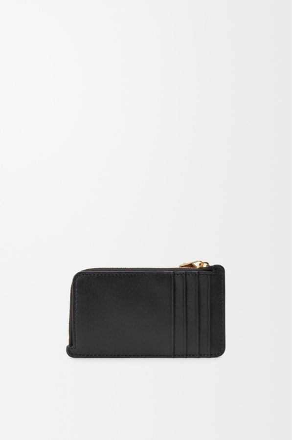 （全新閒置未用）Loewe羅威Pebble燙印金字logo四卡零錢包-1