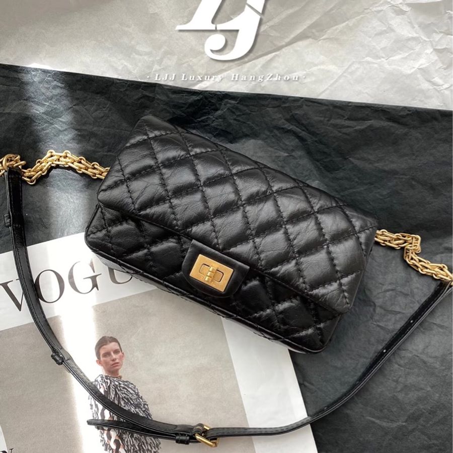 Chanel • 經典黑金2.55牛皮腰包 🈶保卡-2