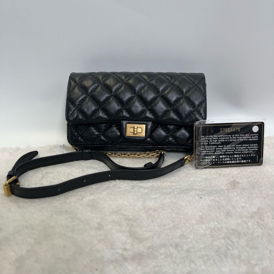 Chanel • 經典黑金2.55牛皮腰包 🈶保卡-3