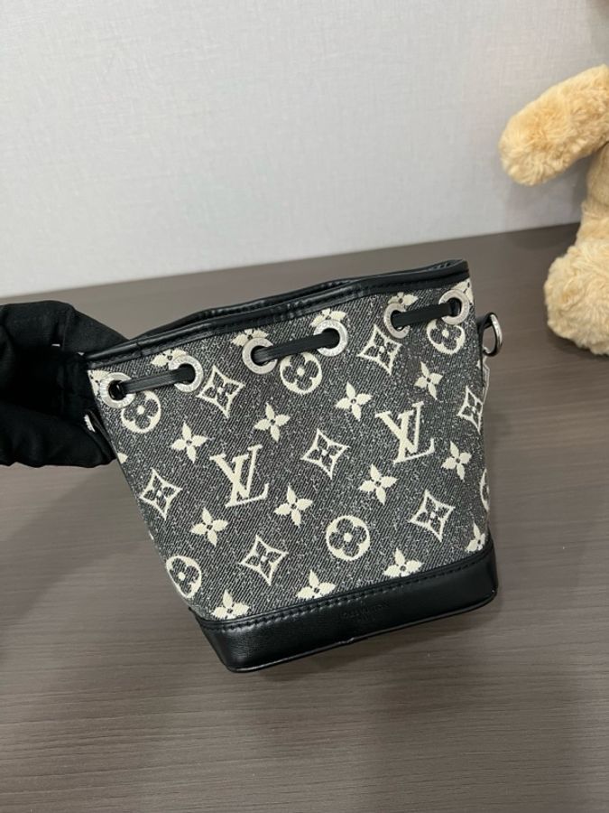 LV/路易威登 灰丹寧noe手提小水桶包手提包單肩包斜挎包 芯片款-2