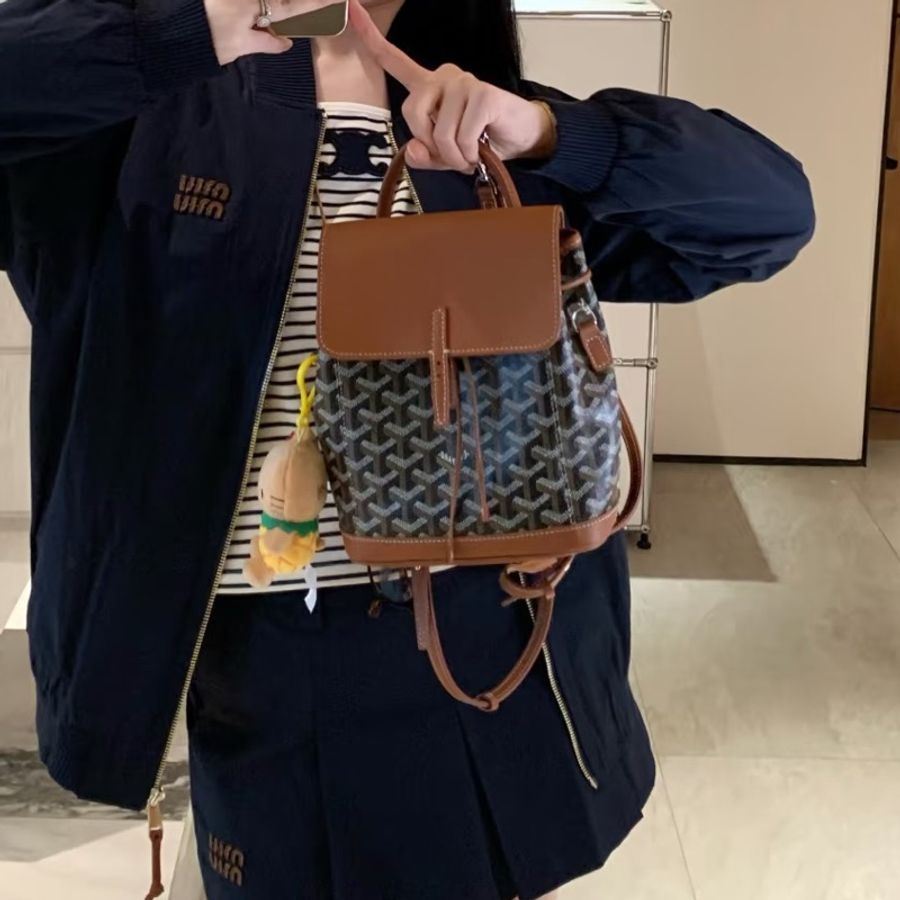 Goyard戈雅 Alpin mini焦糖色老花迷你雙肩包新款大熱門-8