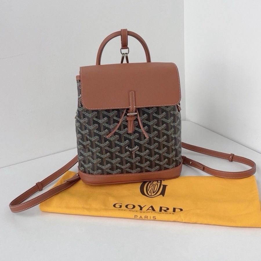 Goyard戈雅 Alpin mini焦糖色老花迷你雙肩包新款大熱門-14