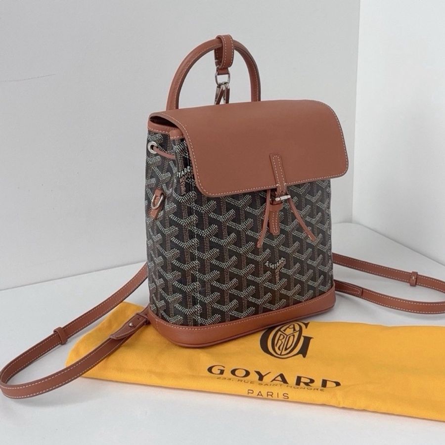 Goyard戈雅 Alpin mini焦糖色老花迷你雙肩包新款大熱門-16