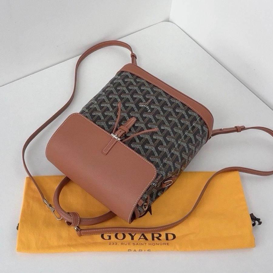 Goyard戈雅 Alpin mini焦糖色老花迷你雙肩包新款大熱門-17