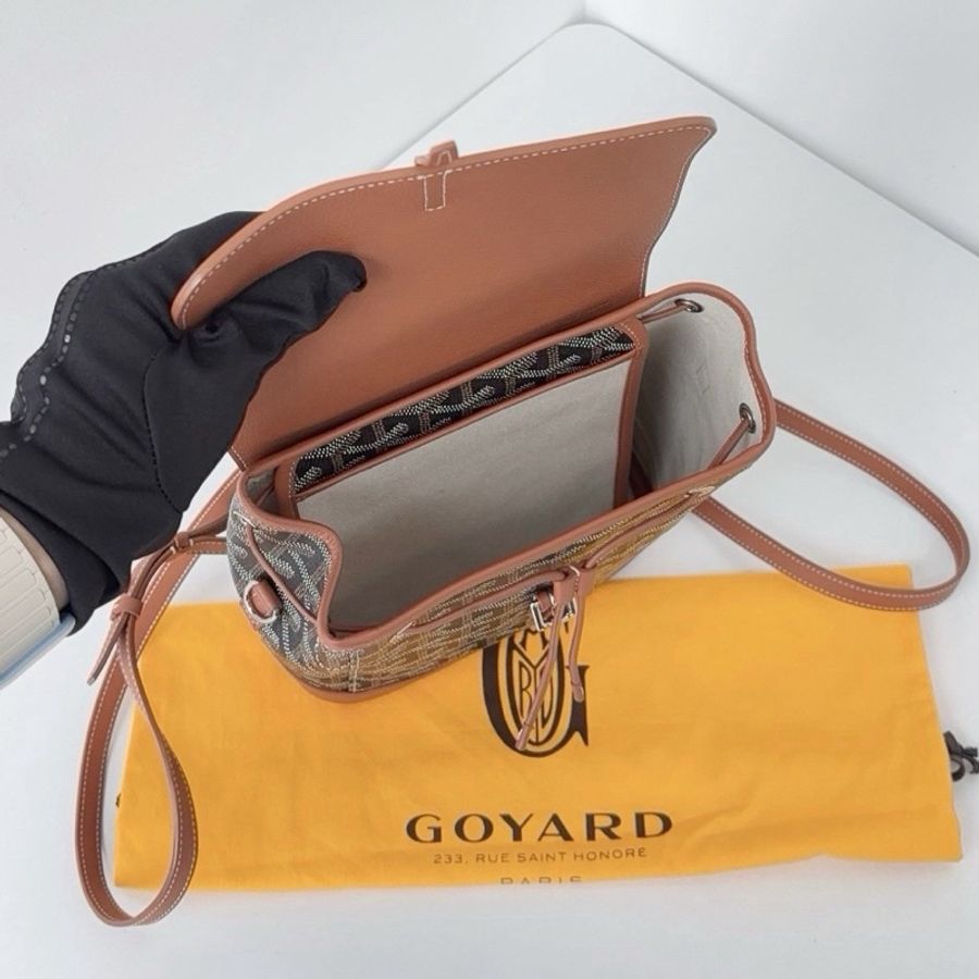 Goyard戈雅 Alpin mini焦糖色老花迷你雙肩包新款大熱門-21