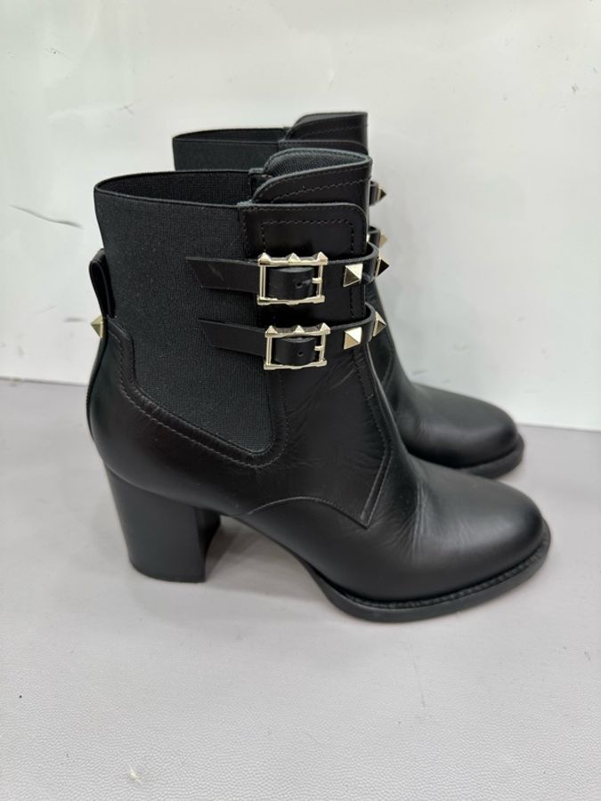 Valentino/華倫天奴 ROCKSTUD粗跟短靴 36.5碼-1