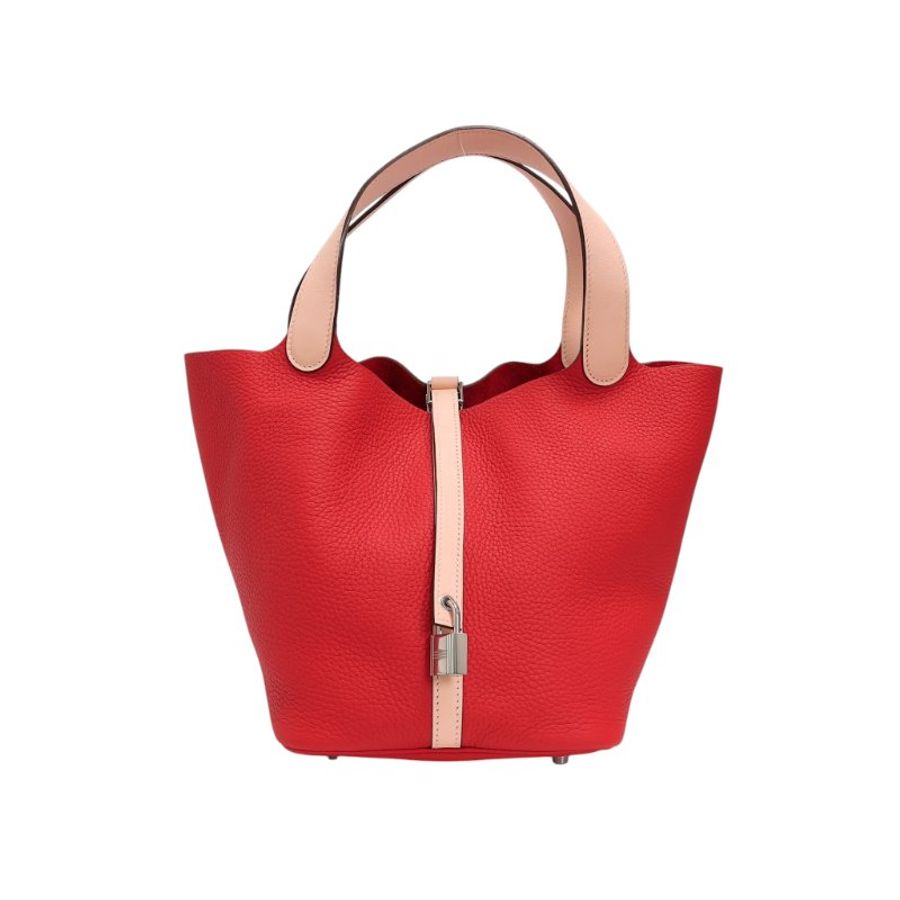 不議價 【9.5新 二手】  Hermès  PICOTIN LOCK 22 拼色水桶手袋-0