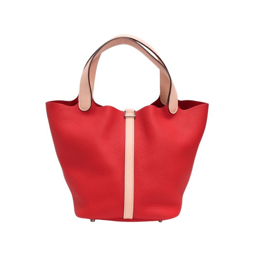 不議價 【9.5新 二手】  Hermès  PICOTIN LOCK 22 拼色水桶手袋-7