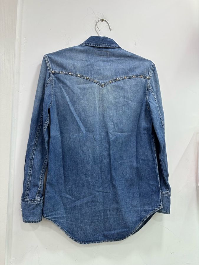 YSL聖羅蘭 鉚釘牛仔襯衫 男女同款 S-1