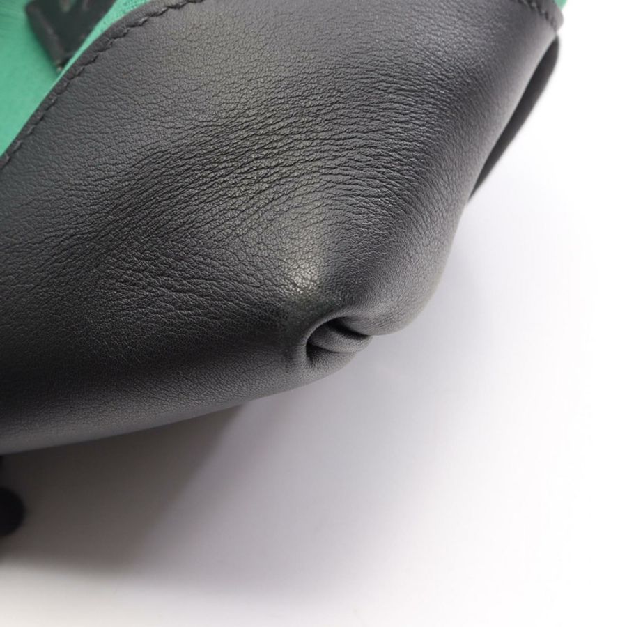 愛馬仕 Sac a Dos Allback 雙肩包帆布皮革綠色 SHW 二手 U-7
