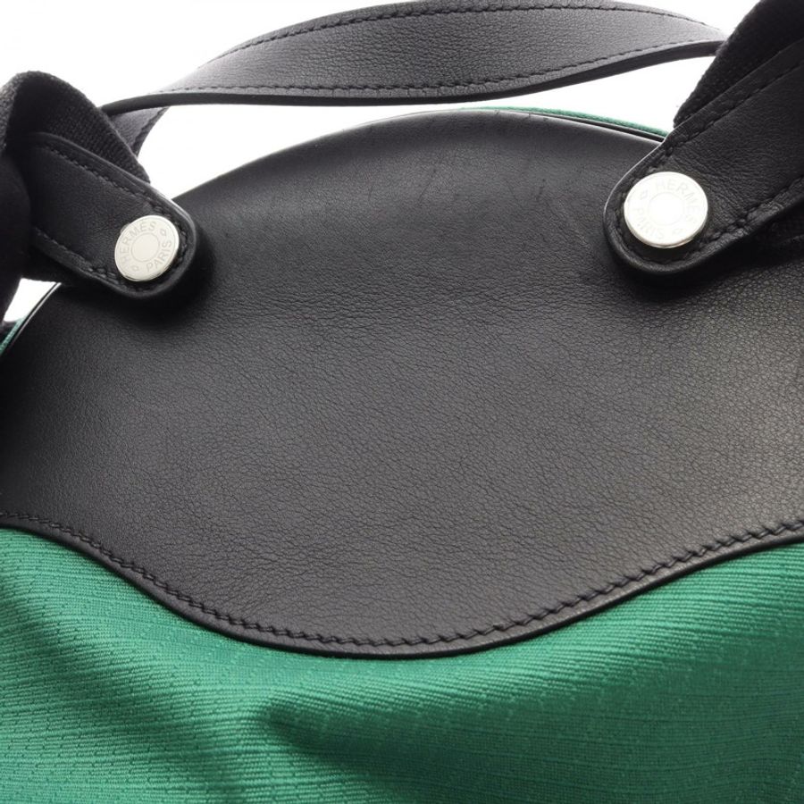 愛馬仕 Sac a Dos Allback 雙肩包帆布皮革綠色 SHW 二手 U-9