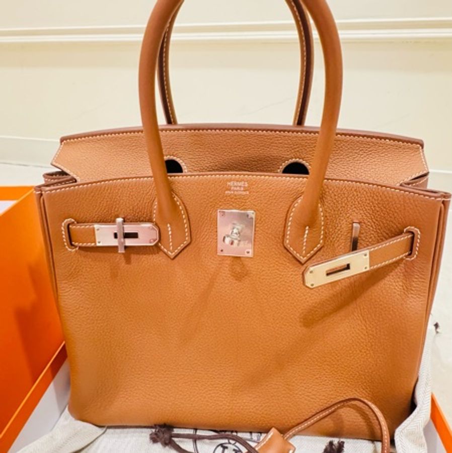 愛馬仕經典金棕色 Birkin 30-5