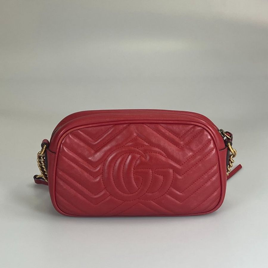 GUCCI 447632 紅Marmont相機包 24CM-1