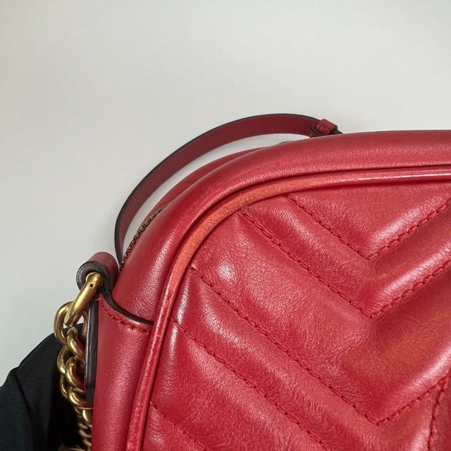 GUCCI 447632 紅Marmont相機包 24CM-8