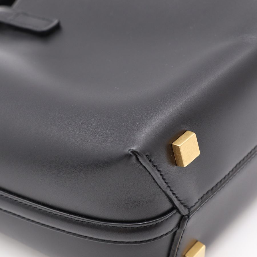 YSL Le 37 Mini 黑色 亮面 牛皮 復古金扣 手提包 斜背包-9