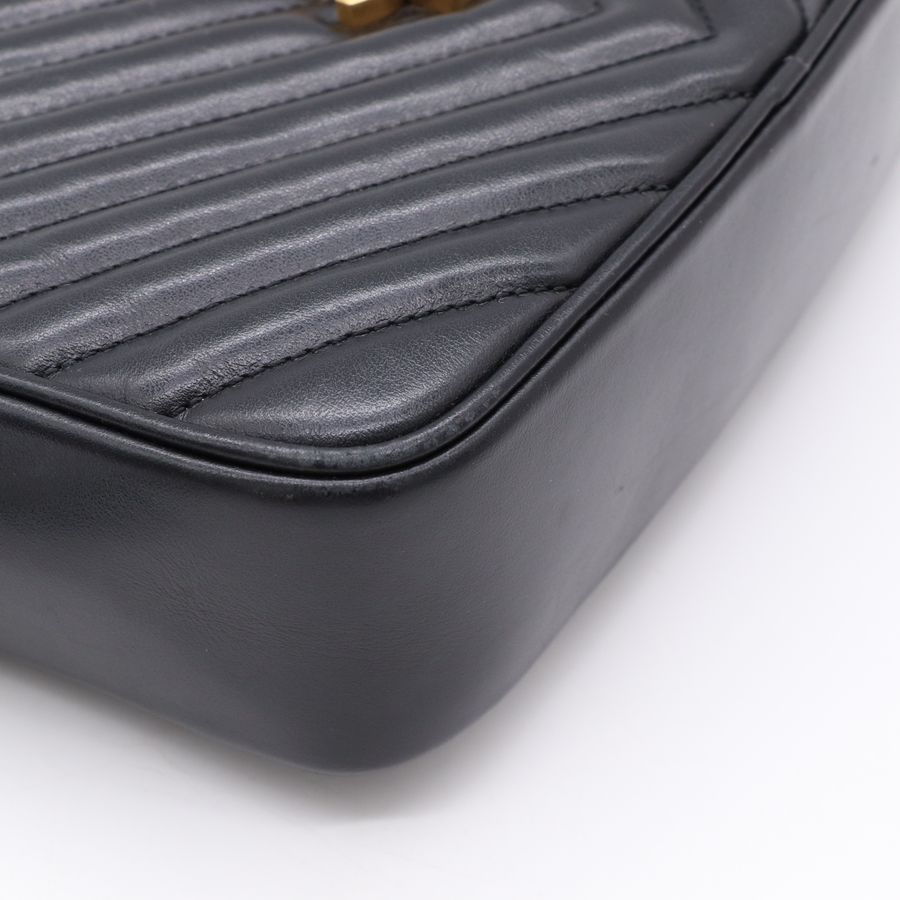 YSL 黑色 牛皮 金字 拉鍊 相機包 斜背包 761554-5