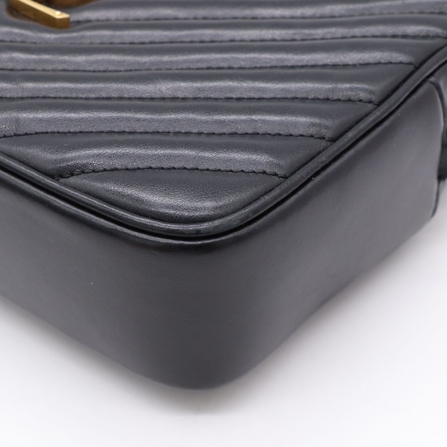 YSL 黑色 牛皮 金字 拉鍊 相機包 斜背包 761554-6