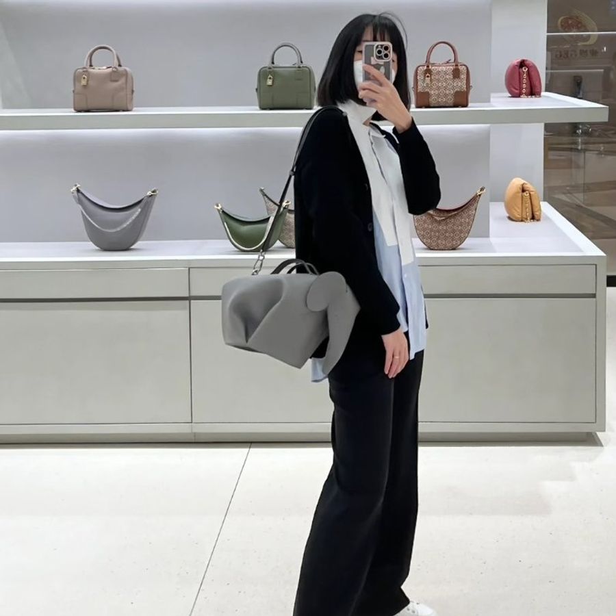 LOEWE Elephant大象包 - 中號灰-1