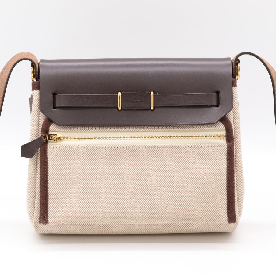 【全配有購證】Hermes 愛馬仕 Herbag zip 20 烏木色 金扣 斜背包 #mini-3
