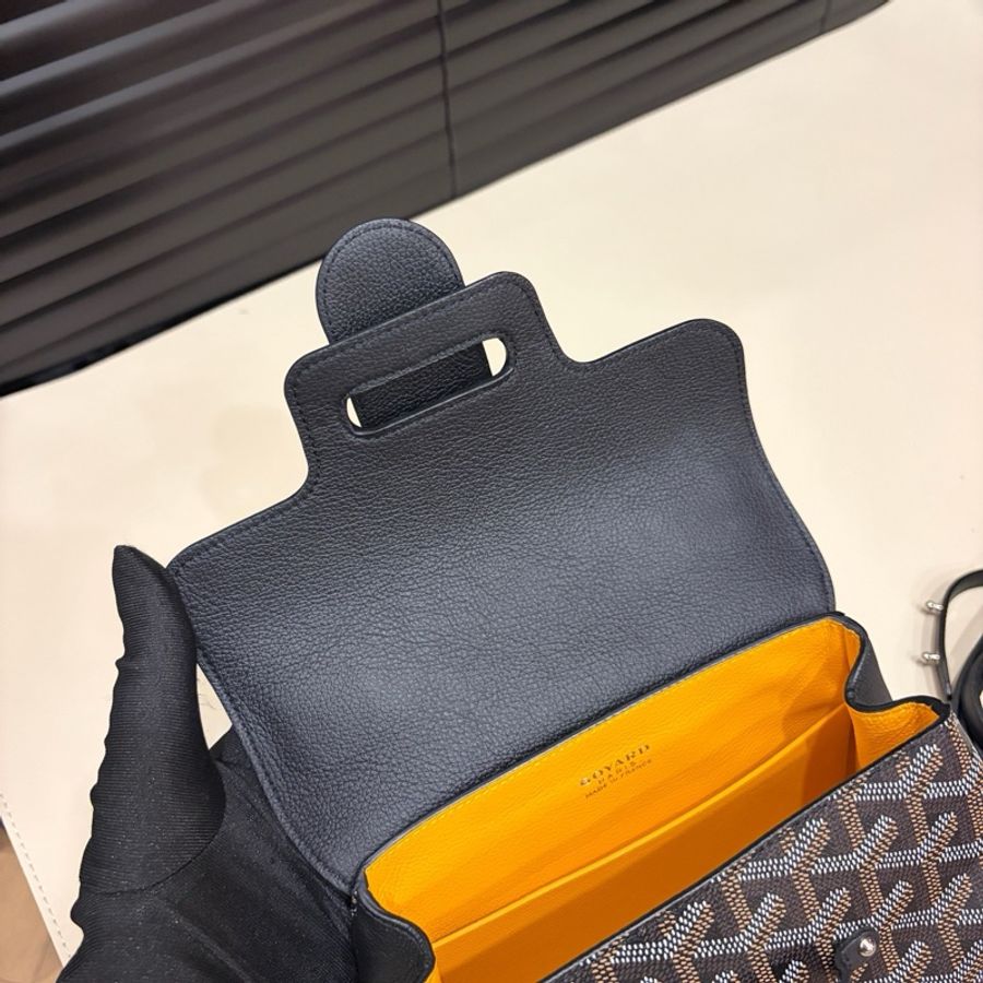 高雅德/Goyard  Saïgon mini 黑色西貢斜挎包手提包-6