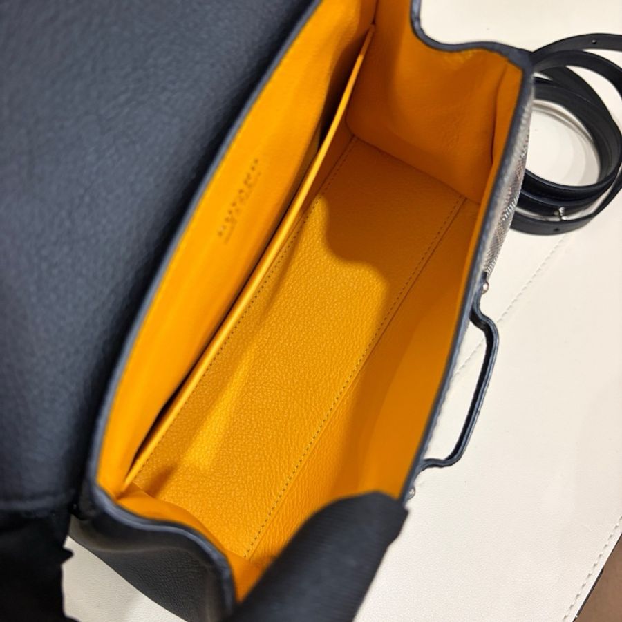 高雅德/Goyard  Saïgon mini 黑色西貢斜挎包手提包-8