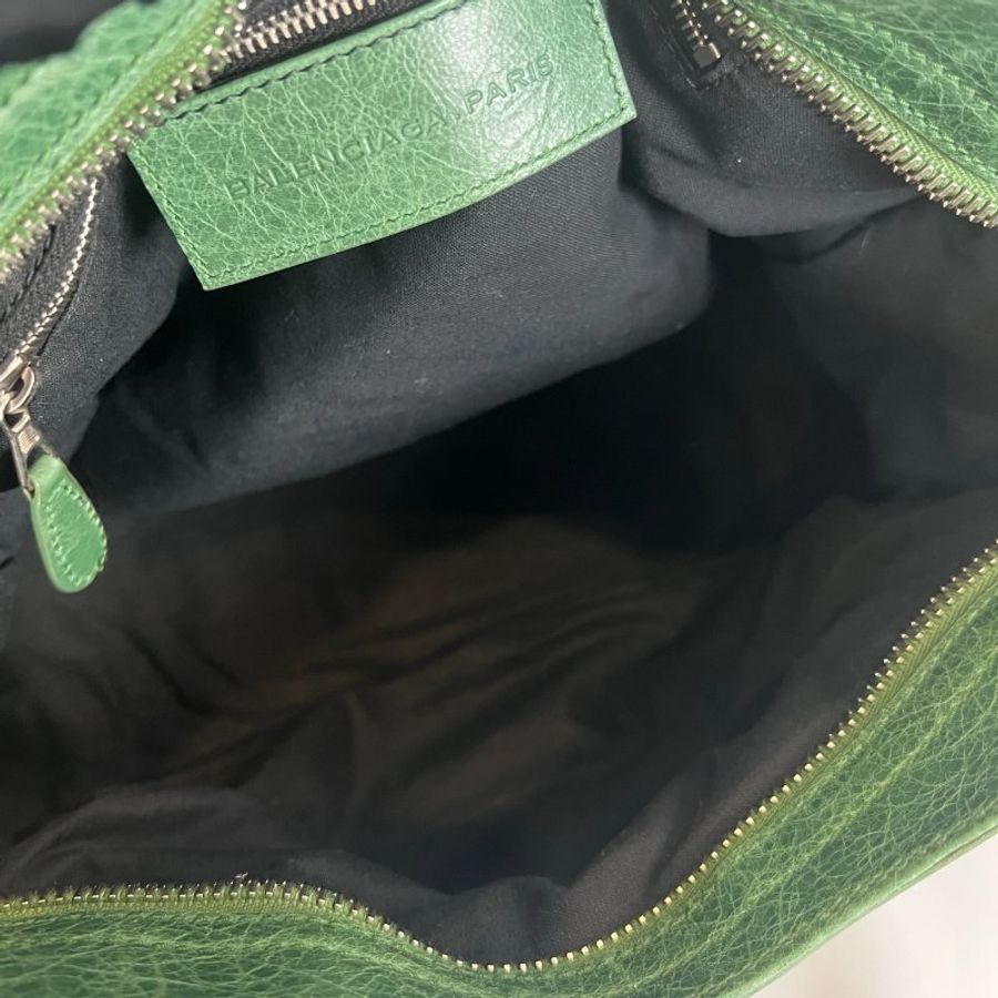 BALENCIAGA 173084 綠銀扣機車包 中號-7