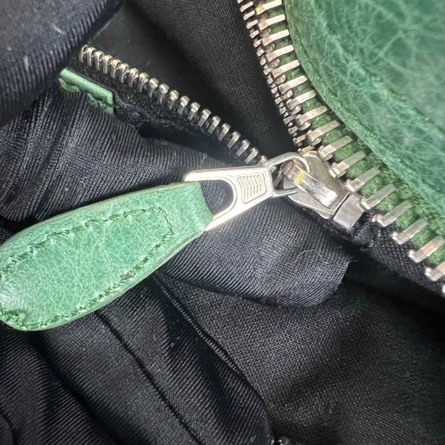 BALENCIAGA 173084 綠銀扣機車包 中號-11