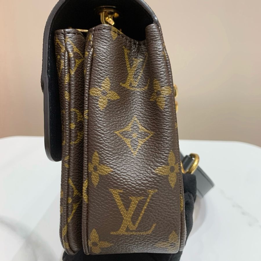LV路易威登 馬爾索老花拼黑色鏈條包單肩包斜挎包 芯片款，-4