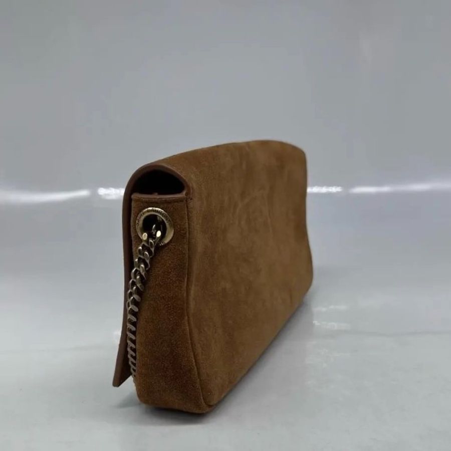 Saint Laurent 凱特流蘇麂皮 肉桂粽 26*13.5*4.5 cm 98新配件塵袋-5