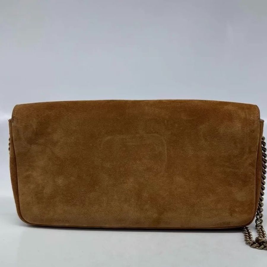 Saint Laurent 凱特流蘇麂皮 肉桂粽 26*13.5*4.5 cm 98新配件塵袋-7