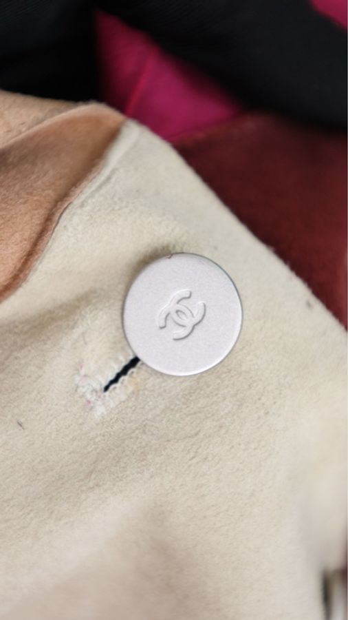 Chanel 00年彩色麂皮格纹银扣夹克上衣外套-7