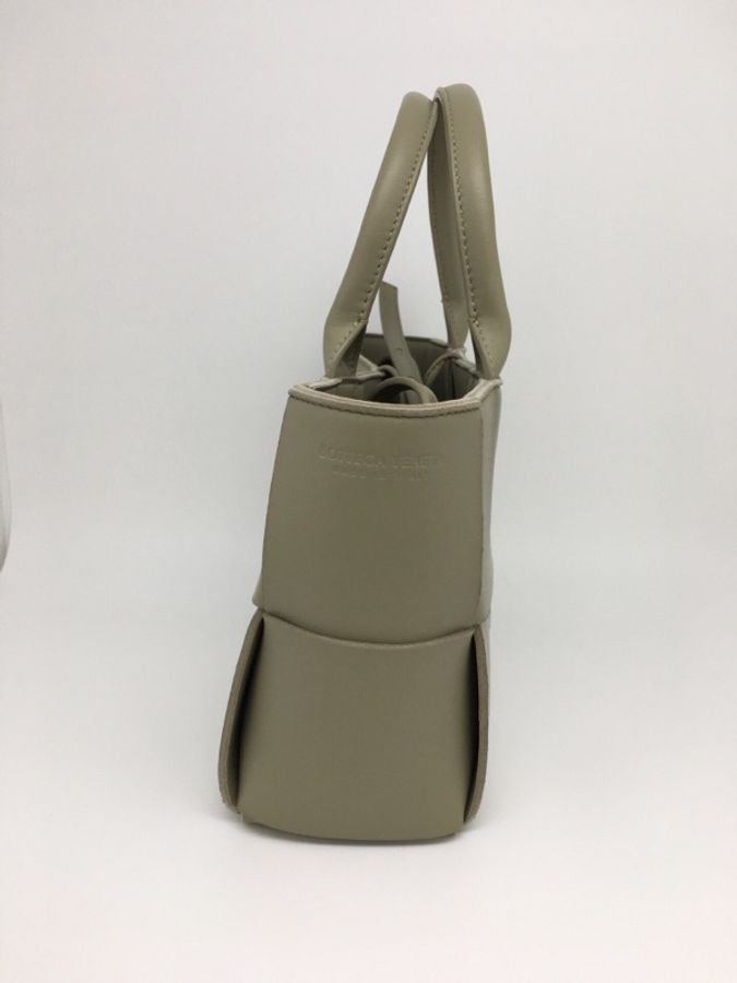 99新 葆蝶家/bottega veneta 迷你便編織托特包 鼠尾草綠 啞光牛皮編織通勤包 25×16×8-7
