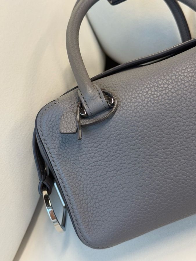 Delvaux 德爾沃 灰色cool box mini 手提包斜挎包-6