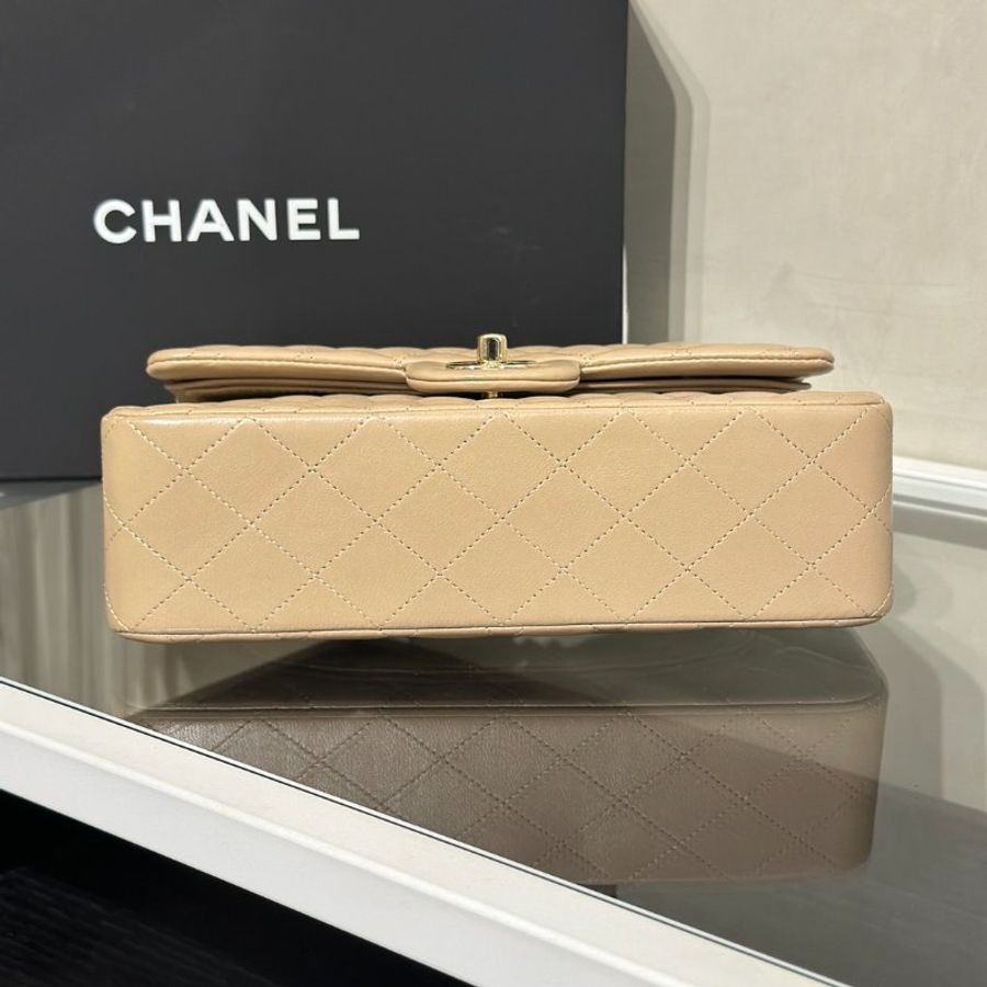CHANEL 經典口蓋包 CF23 - 羊皮米金31開-5