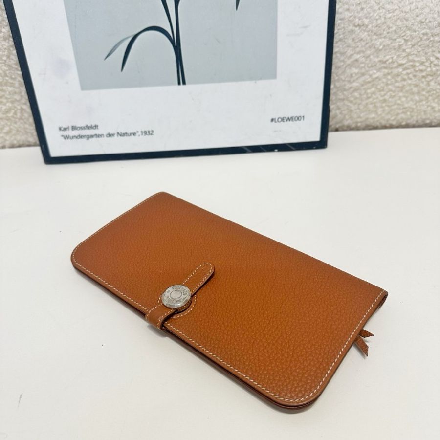 Hermes/愛馬仕 Dogon錢包 Togo小牛皮 焦糖色-4