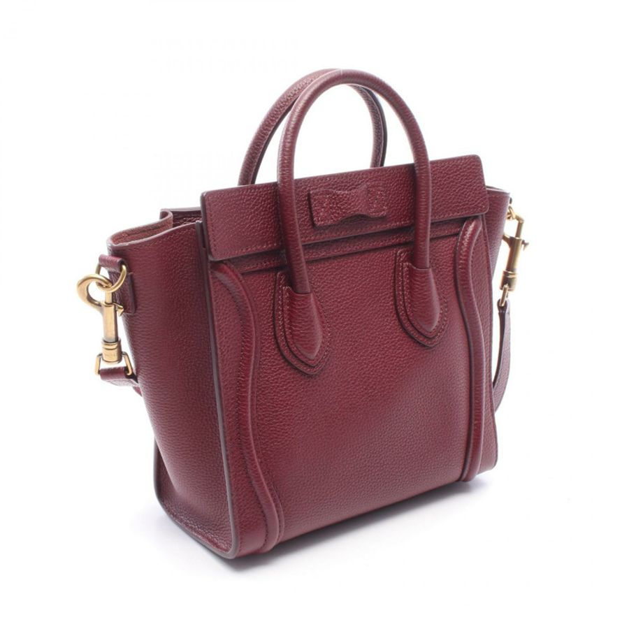 CELINE Luggage Nano Shopper 單肩斜背包 紫色皮革 二手 女士-1