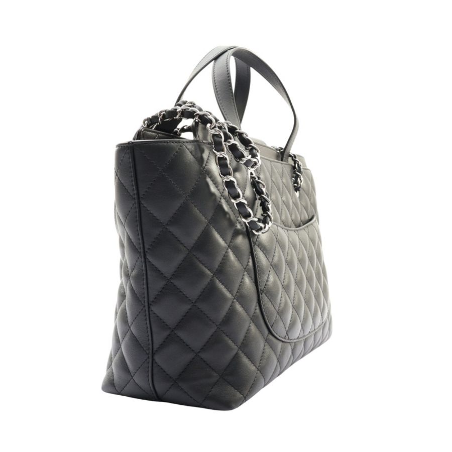 CHANEL 香奈兒 Shopping 鍊帶包 兩用包 黑色 菱格紋牛皮 A98683-1