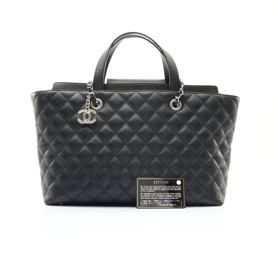 CHANEL 香奈兒 Shopping 鍊帶包 兩用包 黑色 菱格紋牛皮 A98683-9